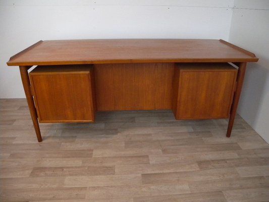 Large Model 207 Desk in Teak by Arne Vodder for Sibast, Denmark, 1950s-FEO-1776159