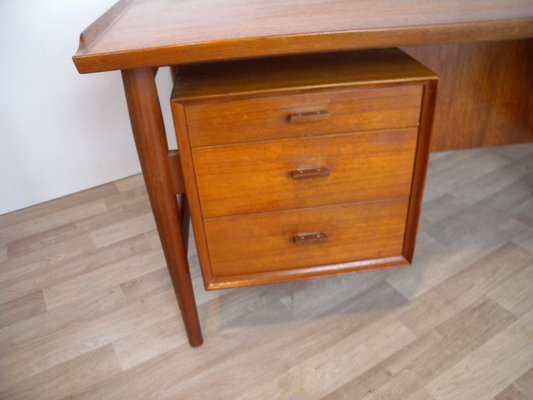 Large Model 207 Desk in Teak by Arne Vodder for Sibast, Denmark, 1950s-FEO-1776159