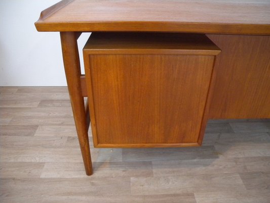 Large Model 207 Desk in Teak by Arne Vodder for Sibast, Denmark, 1950s-FEO-1776159