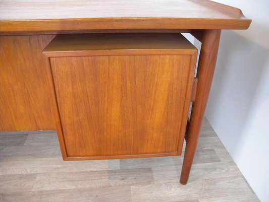 Large Model 207 Desk in Teak by Arne Vodder for Sibast, Denmark, 1950s-FEO-1776159