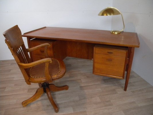 Large Model 207 Desk in Teak by Arne Vodder for Sibast, Denmark, 1950s-FEO-1776159