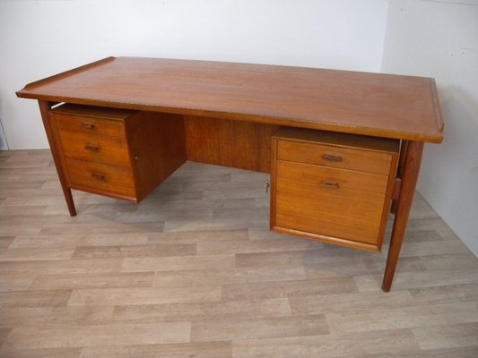 Large Model 207 Desk in Teak by Arne Vodder for Sibast, Denmark, 1950s-FEO-1776159