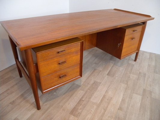 Large Model 207 Desk in Teak by Arne Vodder for Sibast, Denmark, 1950s-FEO-1776159