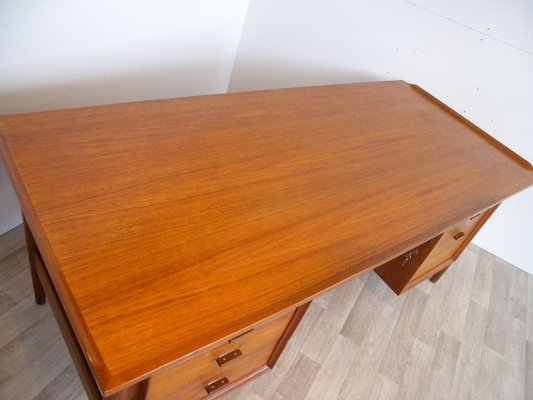 Large Model 207 Desk in Teak by Arne Vodder for Sibast, Denmark, 1950s-FEO-1776159