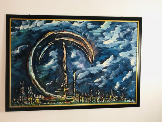 Large Modern Painting by Gerhard Matzkeit, Mixed Technique, 1940s-WQJ-895830