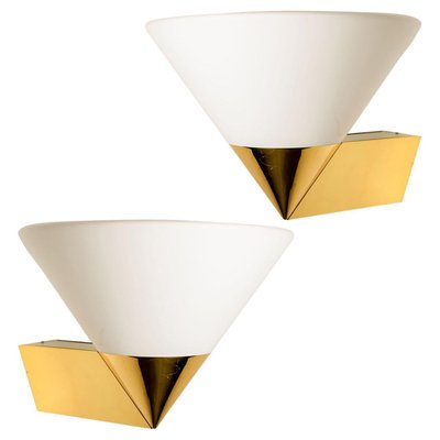 Large Modern Wall Lamps attributed to Glashütte Limburg, 1970, Set of 2-VDW-1416531