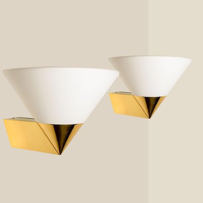 Large Modern Wall Lamps attributed to Glashütte Limburg, 1970, Set of 2-VDW-1416531