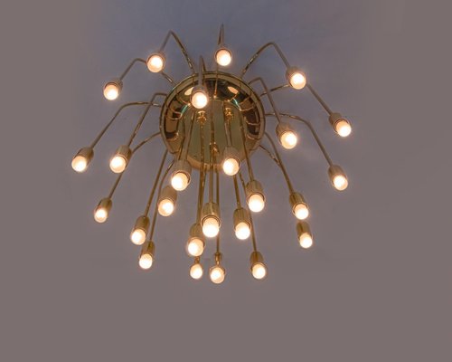 Large Modernist Brass Spider Chandelier by J.T. Kalmar, 1960s-DEK-1171082