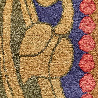 Large Modernist Knotted Wool Rug, 1980-WM-1317473