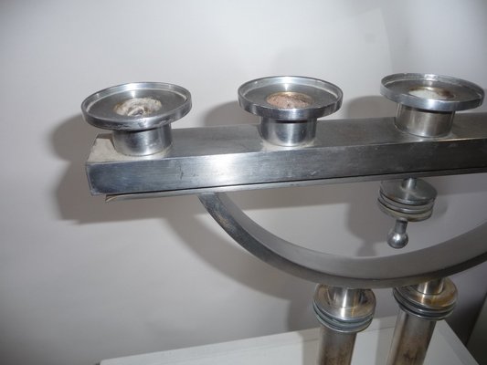 Large Modernist Machine Age Candlesticks, 1930s, Usa., Set of 2-XHV-1104590