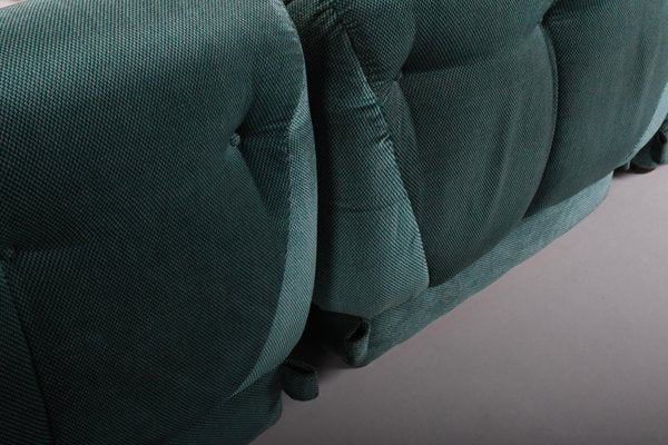 Large Modular Nuvolone Sofa in Green Fabric attributed to Rino Maturi, 1970s, Set of 6-QT-1799963