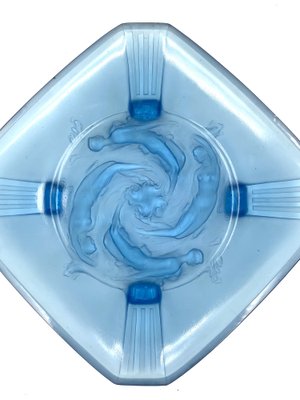 Large Molded Glass Naiads Dish from Verreries Des Hanots, France, 1930s-TXN-1309293