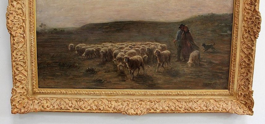 Large moutons au pâturage Painting by A. Charpin, 1906-RVK-998543