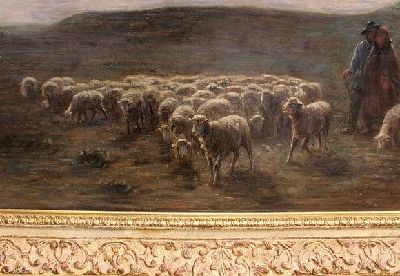 Large moutons au pâturage Painting by A. Charpin, 1906-RVK-998543