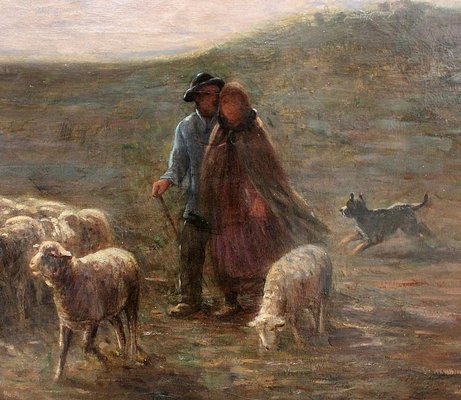 Large moutons au pâturage Painting by A. Charpin, 1906-RVK-998543