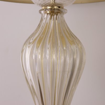 Large Murano Blown Glass Table Lamps with Gold and Amber Color with Lampshade-MPO-2043076