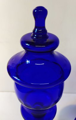 Large Murano Blue Glass Vases, 1960s, Set of 2-EI-1175350