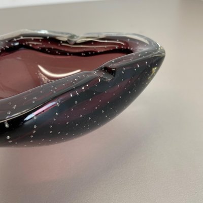 Large Murano Bubble Glass Shell Ashtray, Italy, 1970s-QZ-1075947