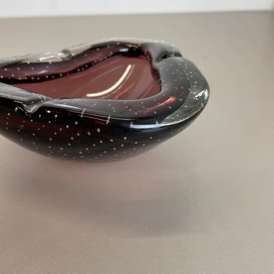 Large Murano Bubble Glass Shell Ashtray, Italy, 1970s-QZ-1075947