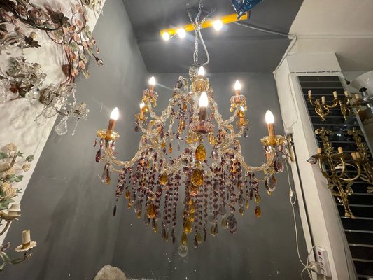 Large Murano Crystal Chandelier, 1960s-JJC-1732198