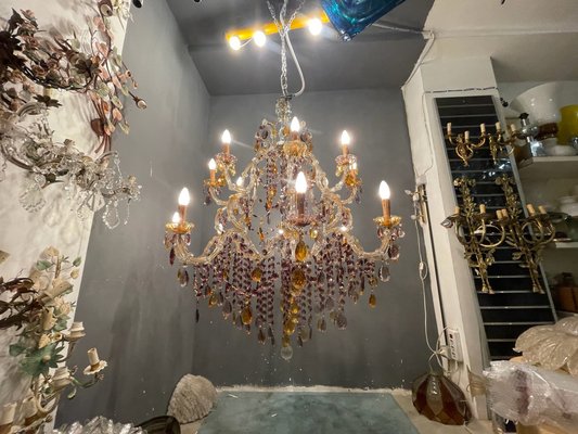 Large Murano Crystal Chandelier, 1960s-JJC-1732198