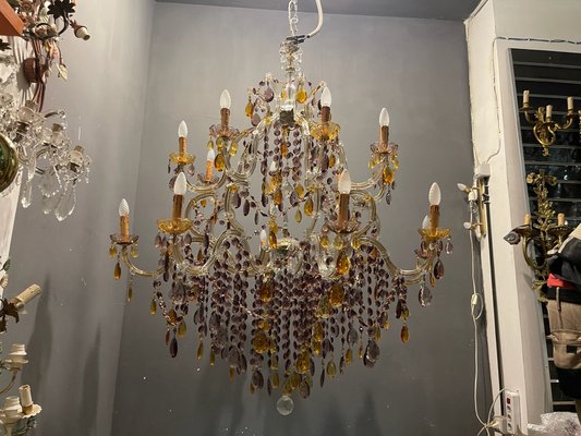 Large Murano Crystal Chandelier, 1960s-JJC-1732198