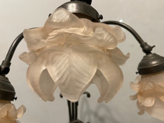 Large Murano Flower Bronze Table Lamp, 1950s-JJC-1720121