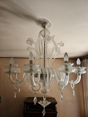 Large Murano Glass 8-Light Chandelier with Leaves and Flowers, Venice, 1970s-ZUW-1799508