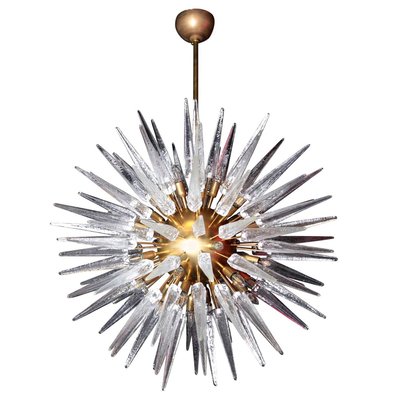 Large Murano Glass and Brass Chandelier-VLZ-631858