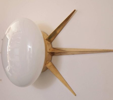 Large Murano Glass and Brass Starburst Sconce or Wall Lamp, 1960s-VLZ-632077