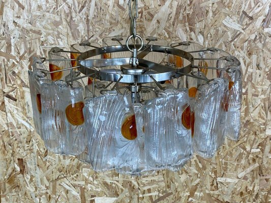 Large Murano Glass and Chrome Chandelier, 1960s-EJL-1063069