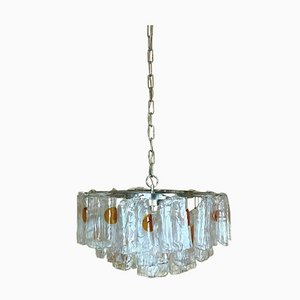 Large Murano Glass and Chrome Chandelier, 1960s-EJL-1063069