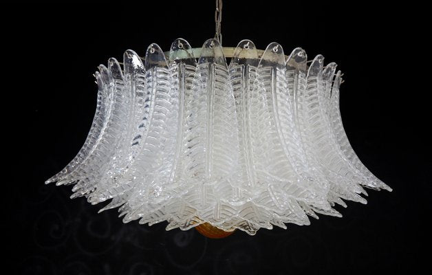 Large Murano Glass Chandelier with 100 Clear Felci Glasses, 1990s-FHZ-2021103