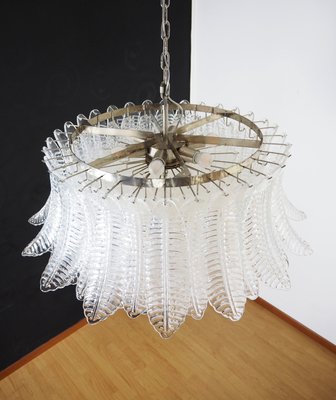 Large Murano Glass Chandelier with 100 Clear Felci Glasses, 1990s-FHZ-2021103