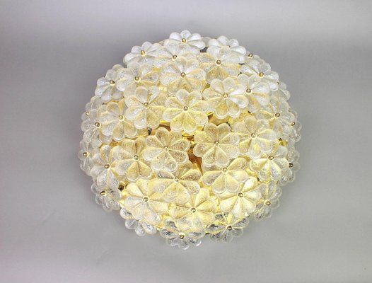 Large Murano Glass Flower Flush Mount by Ernst Palme, Germany, 1970s-UGR-1085996