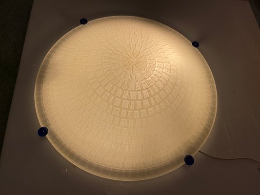 Large Murano Glass Flushmount Ceiling Light, 1980s-JJC-1449860