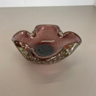 Large Murano Glass Gold Dust Bowl Element Shell Ashtray, Italy, 1970s-QZ-1425950