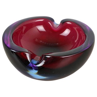 Large Murano Glass Multi-Color Bowl Element Shell Ashtray, Italy, 1970s-QZ-1052933