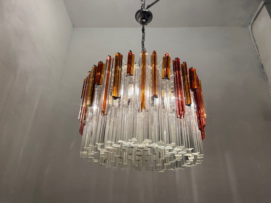 Large Murano Glass Prism Triedri Chandelier by Paolo Venini, 1960s-JJC-1768409