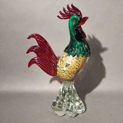 Large Murano Glass Rooster Figurine, 1950s-WK-730599