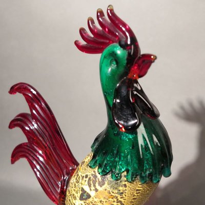 Large Murano Glass Rooster Figurine, 1950s-WK-730599