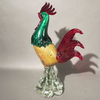 Large Murano Glass Rooster Figurine, 1950s-WK-730599