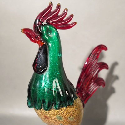 Large Murano Glass Rooster Figurine, 1950s-WK-730599