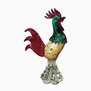 Large Murano Glass Rooster Figurine, 1950s-WK-730599