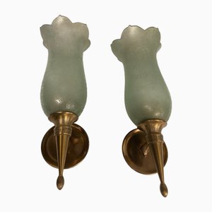 Large Murano Glass Sconces from Cenedese, 1950, Set of 2-VRR-1987483