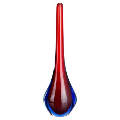 Large Murano Glass Sommerso Stem Vase attributed to Flavio Poli, Italy, 1960s-QZ-1449566