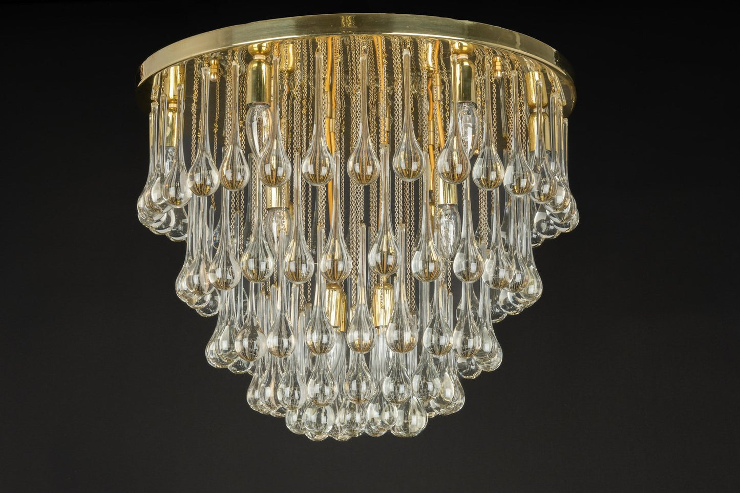 Large Murano Glass Tear Drop Chandelier by Christoph Palme, Germany, 1970s