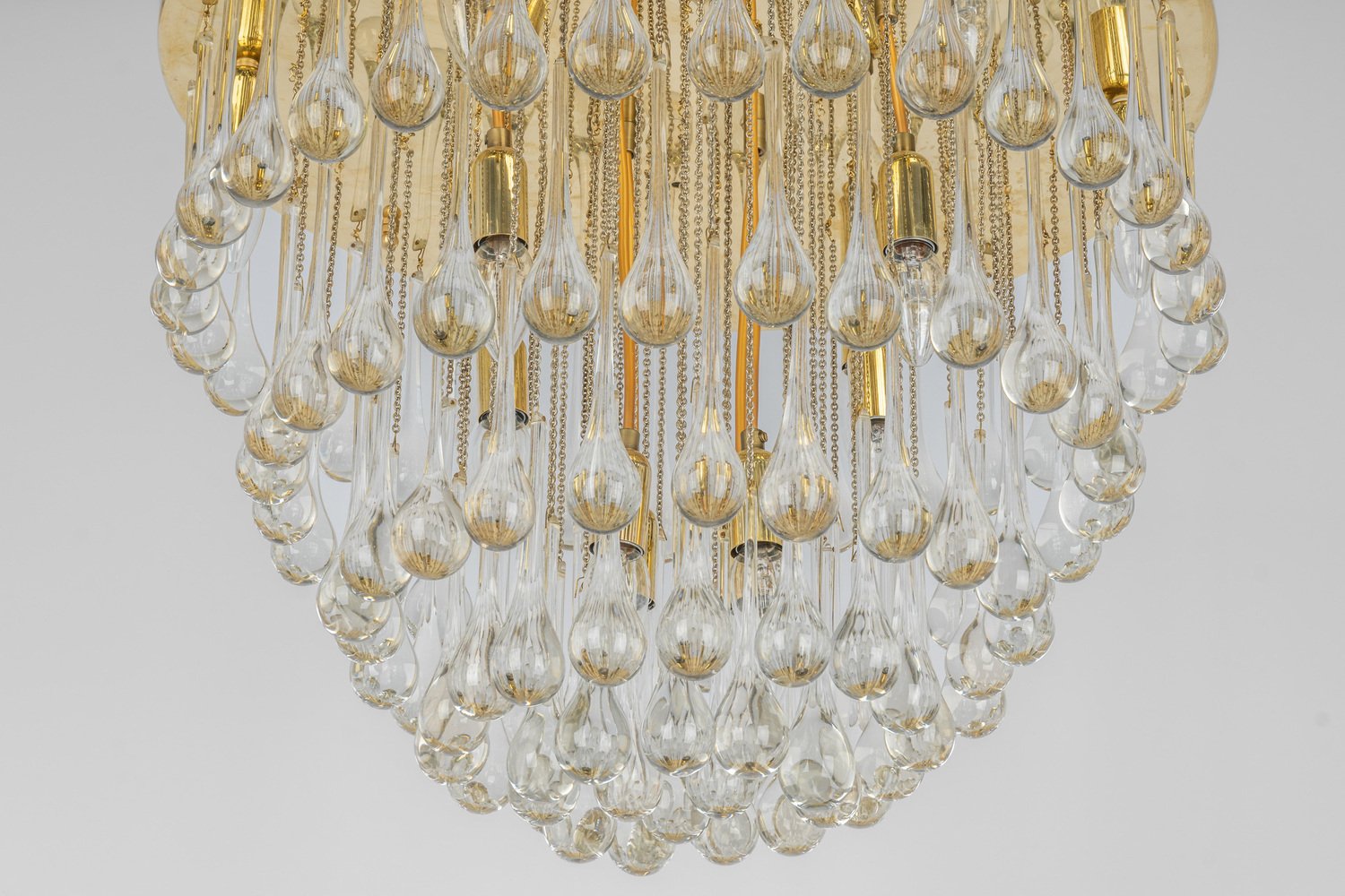 Large Murano Glass Tear Drop Chandelier by Christoph Palme, Germany, 1970s