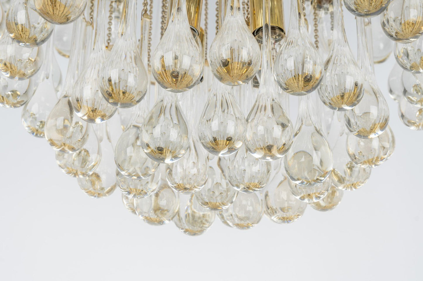 Large Murano Glass Tear Drop Chandelier by Christoph Palme, Germany, 1970s