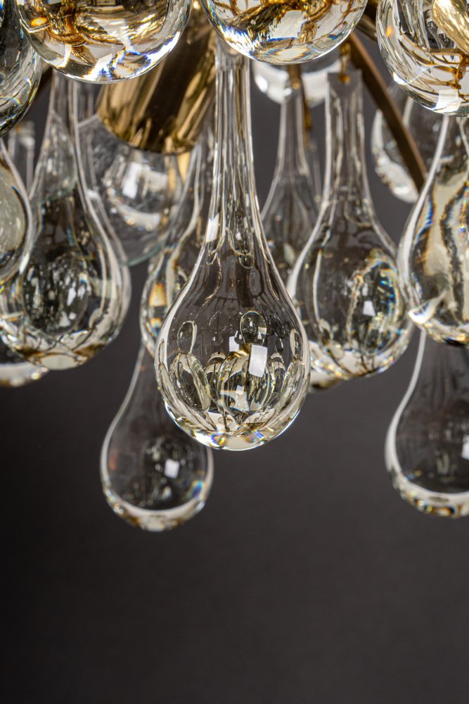 Large Murano Glass Tear Drop Chandelier by Christoph Palme, Germany, 1970s